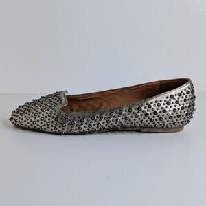 Jeffrey Campbell Martini Bronze Studded Flats 7 Metallic Statement Loafers